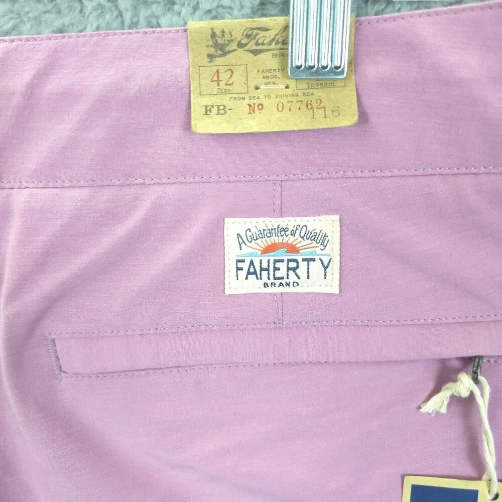 NWT Faherty Men's Pink All Day Shorts Performance Chino Size 42